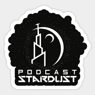 Podcast Stardust White Logo Sticker